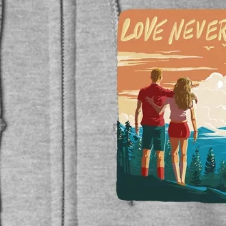 Love Never Fails Sunset Couple Full Zip Hoodie