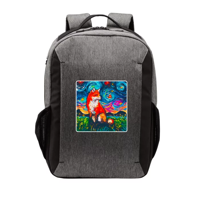 Lupine Night Fox Starry Night Art Painting Vector Backpack