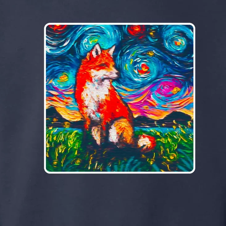 Lupine Night Fox Starry Night Art Painting Toddler Hoodie