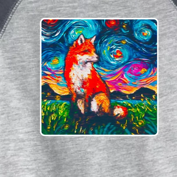 Lupine Night Fox Starry Night Art Painting Toddler Fine Jersey T-Shirt