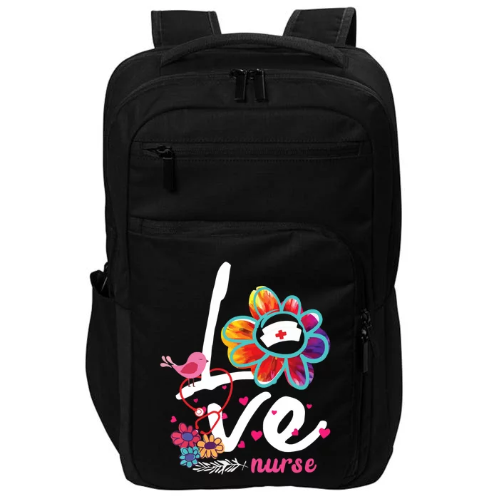 Love Nurse Flower Meaningful Gift Impact Tech Backpack