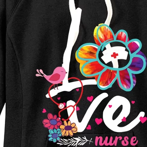 Love Nurse Flower Meaningful Gift Women's Fleece Hoodie