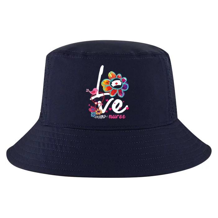 Love Nurse Flower Meaningful Gift Cool Comfort Performance Bucket Hat