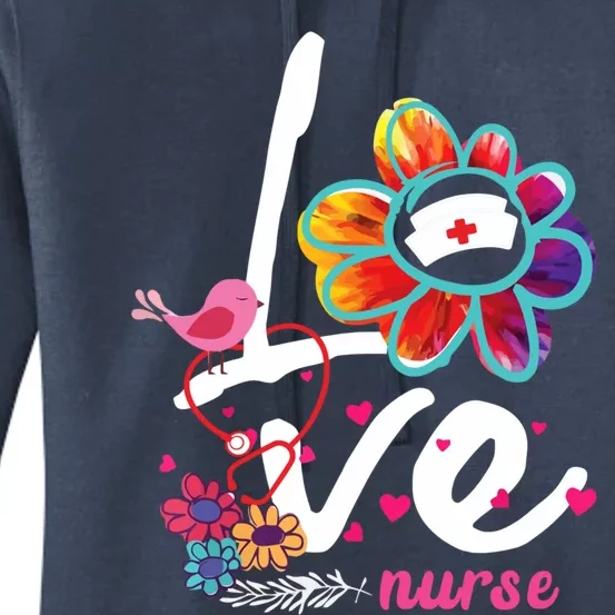 Love Nurse Flower Meaningful Gift Women's Pullover Hoodie