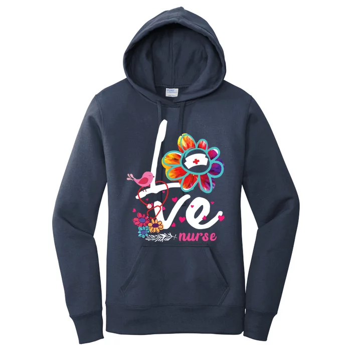 Love Nurse Flower Meaningful Gift Women's Pullover Hoodie