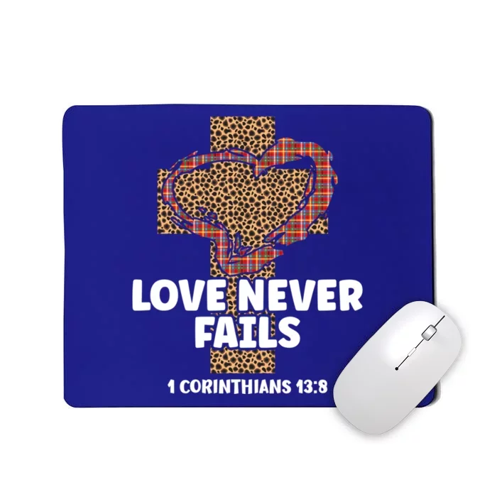 Love Never Fails 1 Corinthians 13 8 Christian Valentines Gift Mousepad