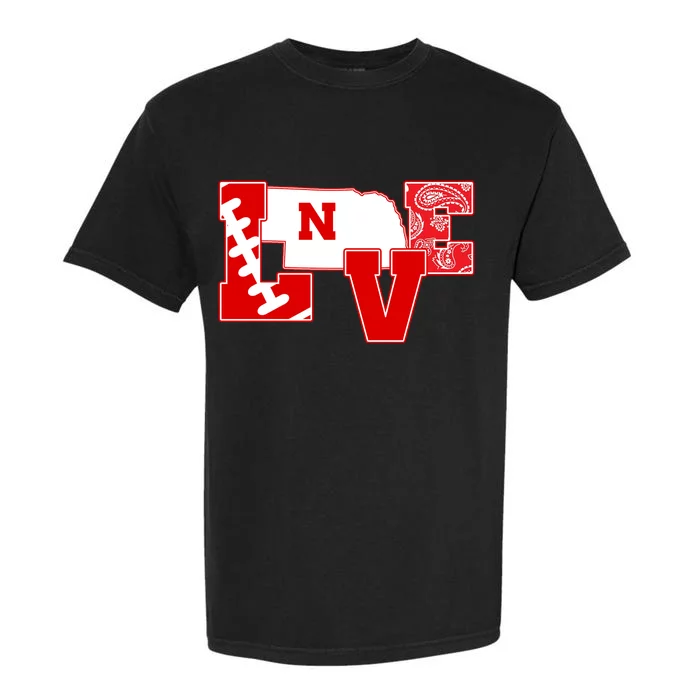 Love Nebraska Football Garment-Dyed Heavyweight T-Shirt