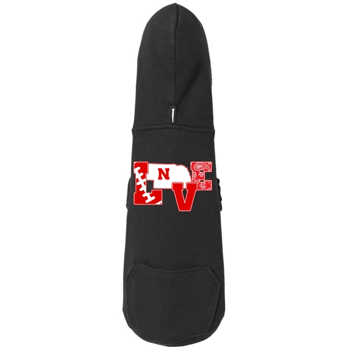 Love Nebraska Football Doggie 3-End Fleece Hoodie