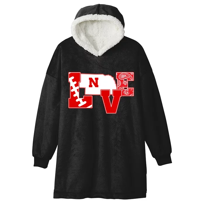 Love Nebraska Football Hooded Wearable Blanket