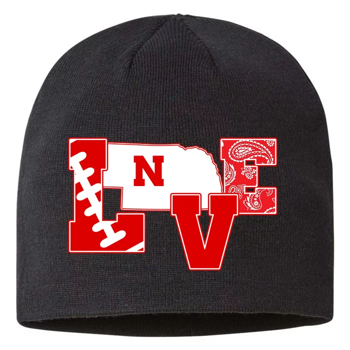 Love Nebraska Football 8 1/2in Sustainable Knit Beanie