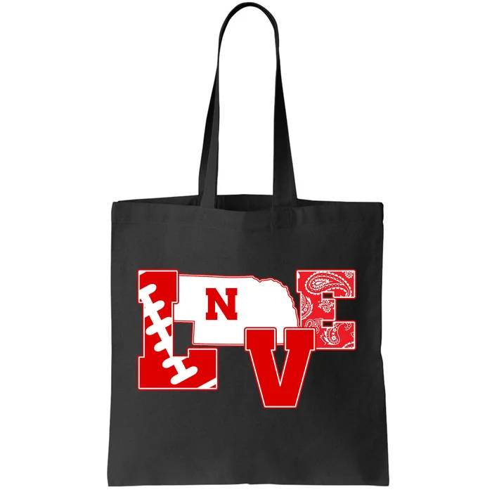 Love Nebraska Football Tote Bag