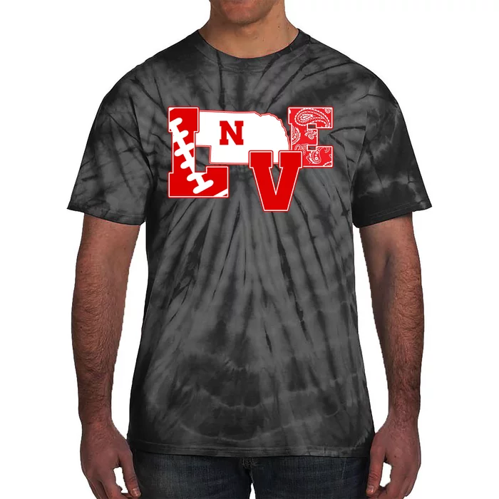 Love Nebraska Football Tie-Dye T-Shirt