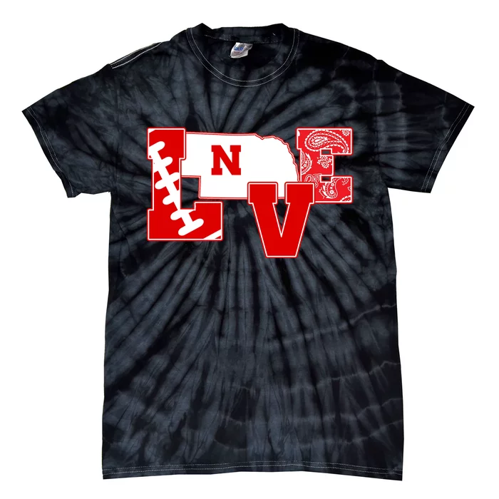 Love Nebraska Football Tie-Dye T-Shirt