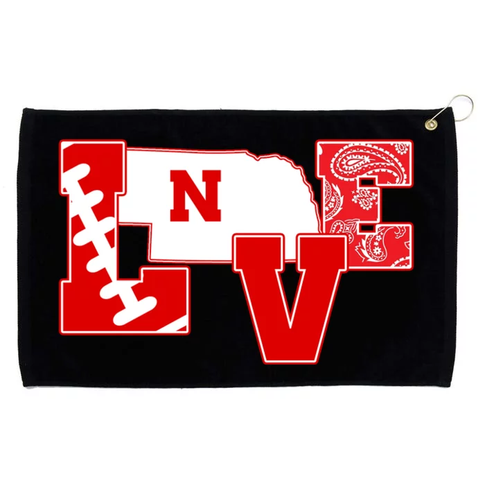 Love Nebraska Football Grommeted Golf Towel