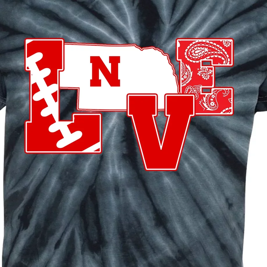 Love Nebraska Football Kids Tie-Dye T-Shirt