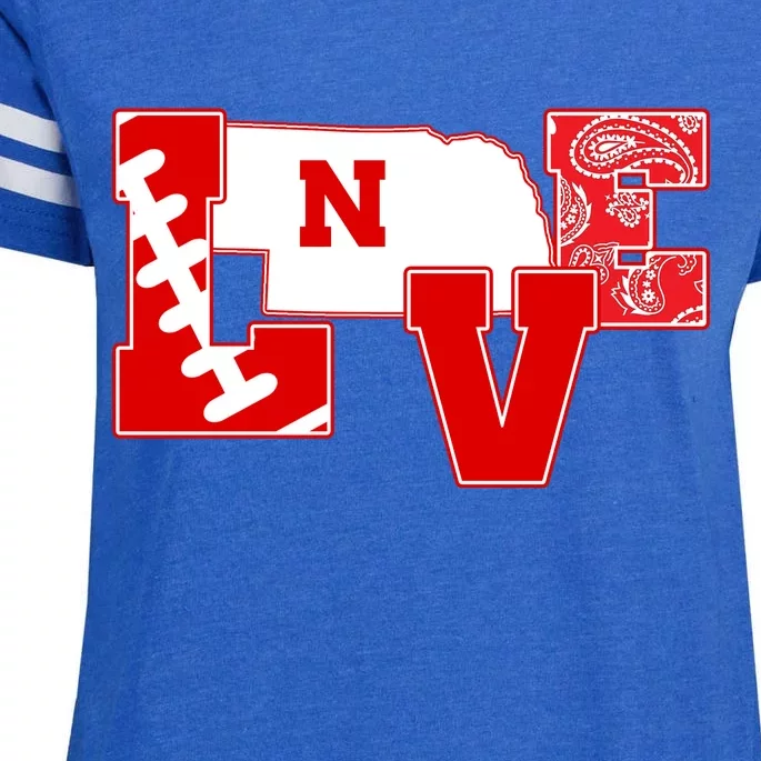 Love Nebraska Football Enza Ladies Jersey Football T-Shirt