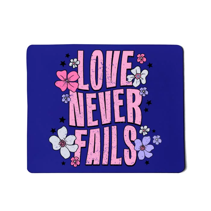 Love Never Fails Groovy Valentines Day Christian Religious Great Gift Mousepad