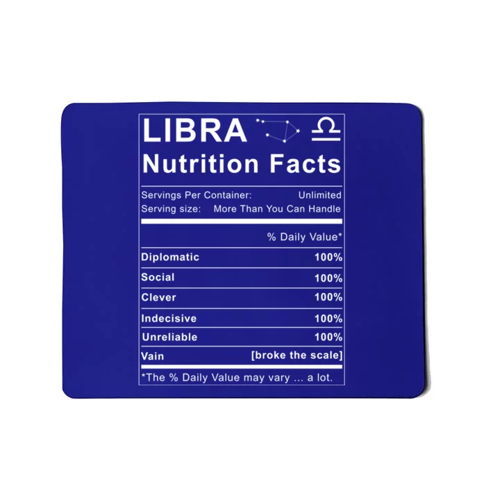 Libra Nutrition Facts Zodiac Sign Birthday Gift Cute Gift Mousepad