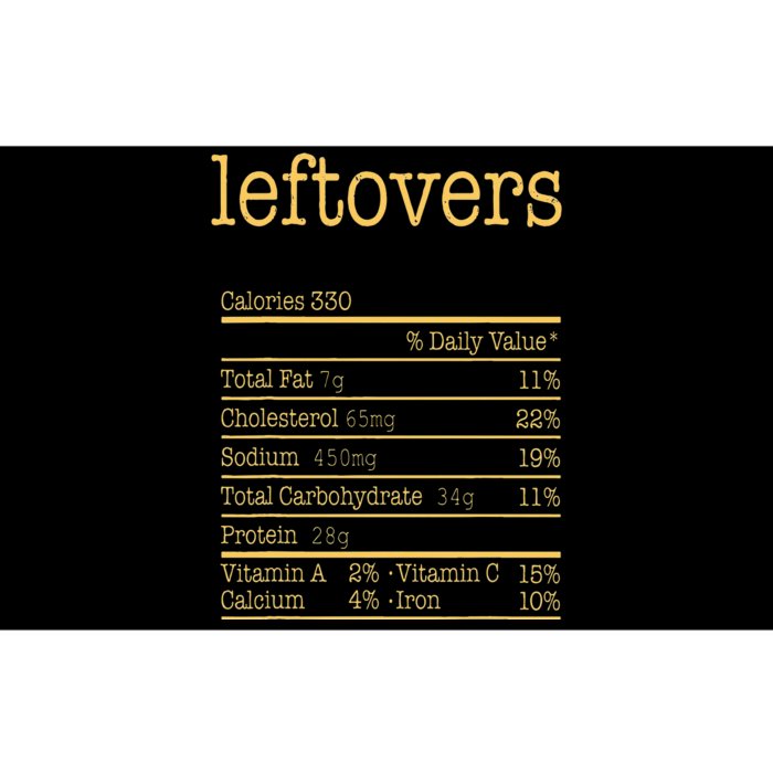 Leftovers Nutrition Facts Funny Thanksgiving Christmas Food Bumper Sticker