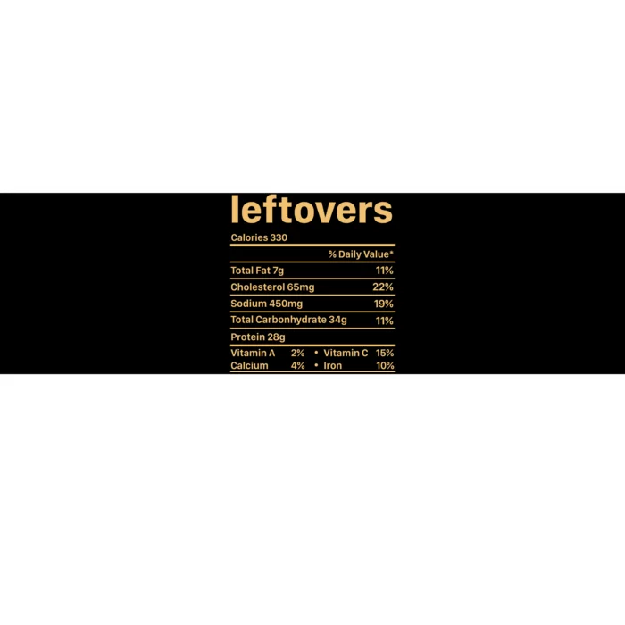 Leftovers Nutrition Facts Funny Thanksgiving Christmas Food Bumper Sticker