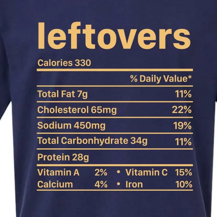 Leftovers Nutrition Facts Funny Thanksgiving Christmas Food Sueded Cloud Jersey T-Shirt