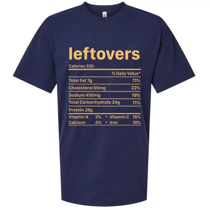 Leftovers Nutrition Facts Funny Thanksgiving Christmas Food Sueded Cloud Jersey T-Shirt