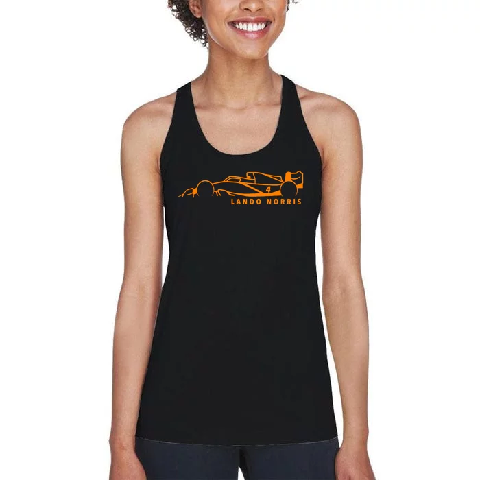 Lando Norris F1 Racing Driver Women's Racerback Tank