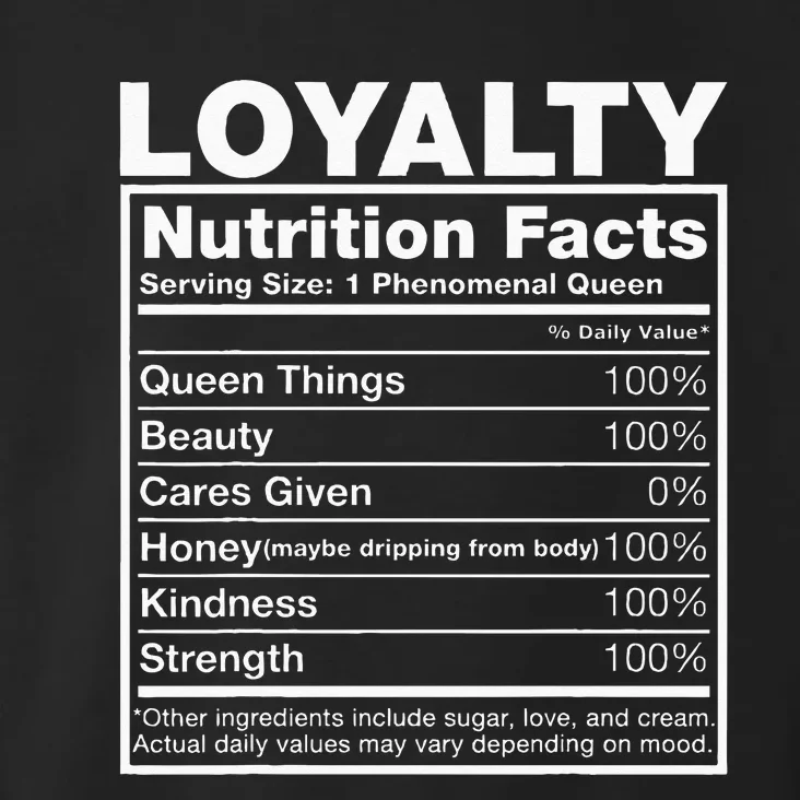 Loyalty Nutrition Facts Loyalty Name Birthday Toddler Hoodie