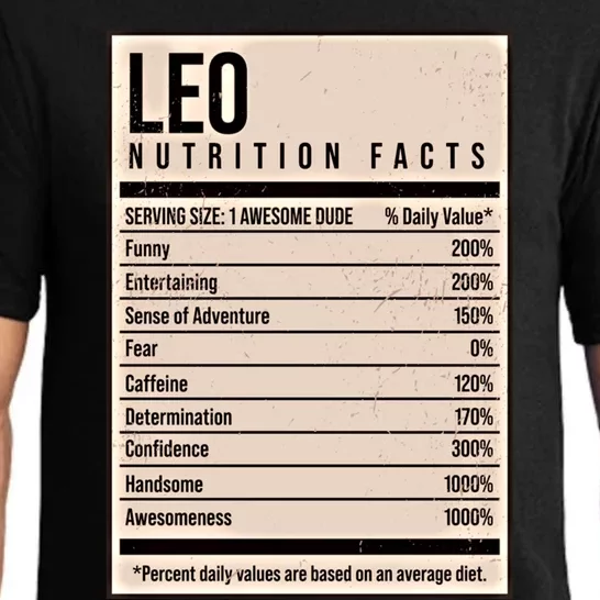 Leo Nutrition Facts Funny Name Humor Nickname Personalized Gift Pajama Set