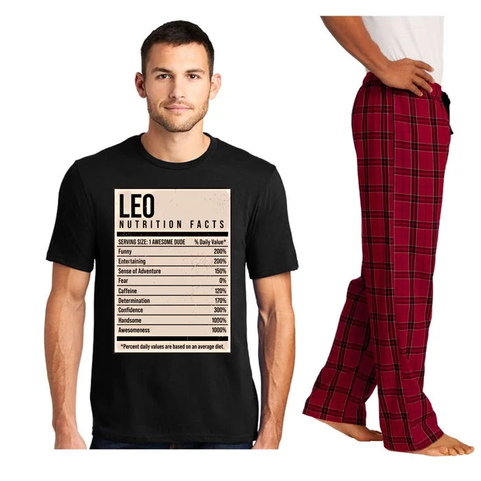 Leo Nutrition Facts Funny Name Humor Nickname Personalized Gift Pajama Set