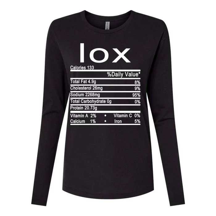 Lox Nutrition Facts Label Womens Cotton Relaxed Long Sleeve T-Shirt