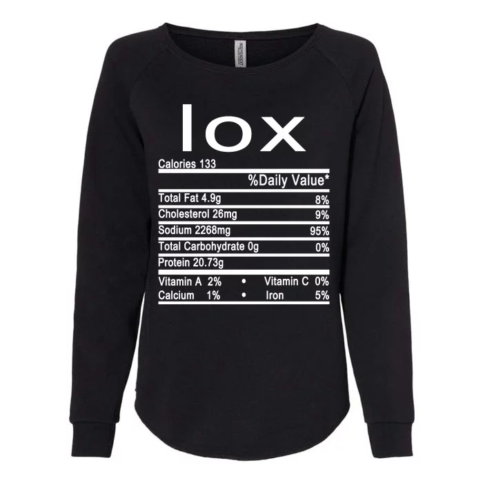 Lox Nutrition Facts Label Womens California Wash Sweatshirt