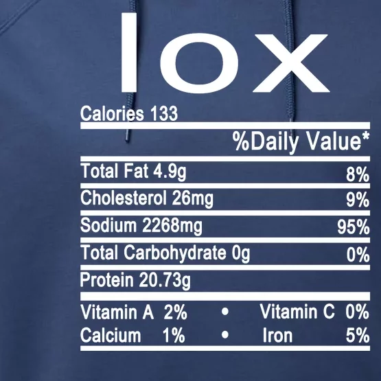 Lox Nutrition Facts Label Performance Fleece Hoodie