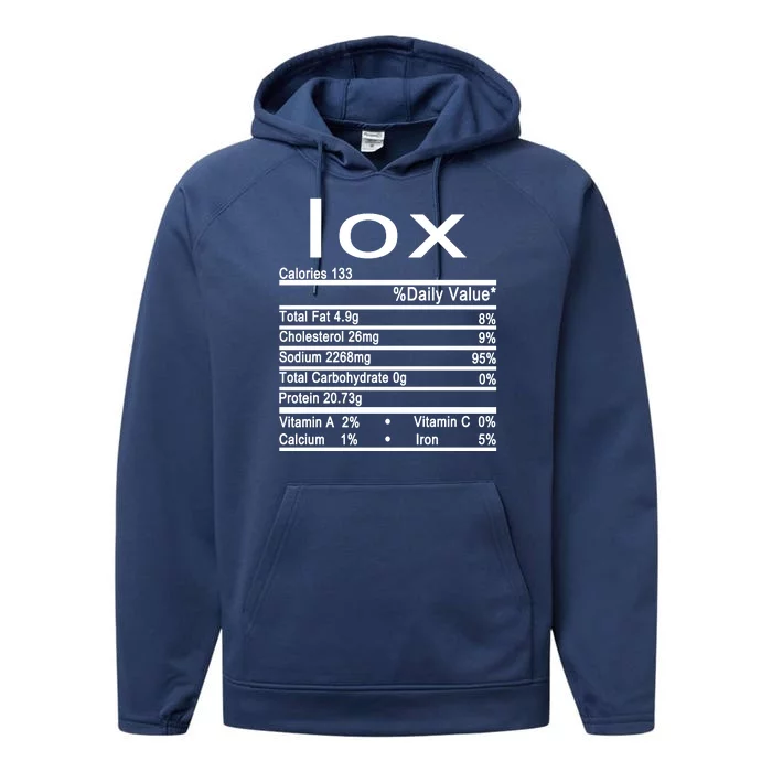 Lox Nutrition Facts Label Performance Fleece Hoodie