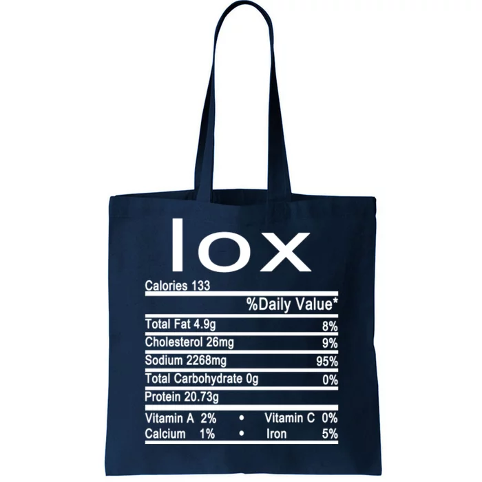 Lox Nutrition Facts Label Tote Bag