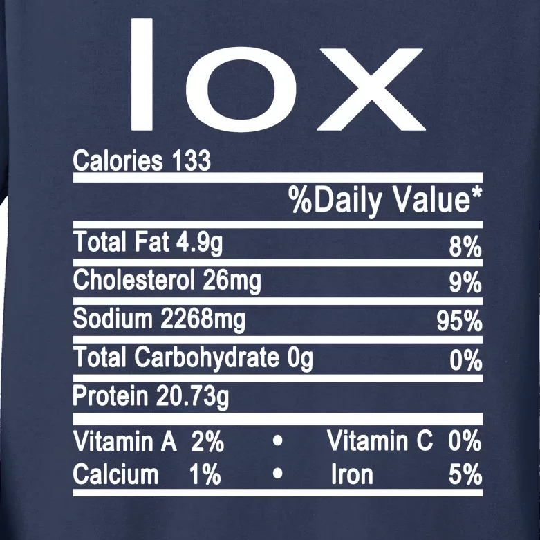 Lox Nutrition Facts Label Kids Long Sleeve Shirt