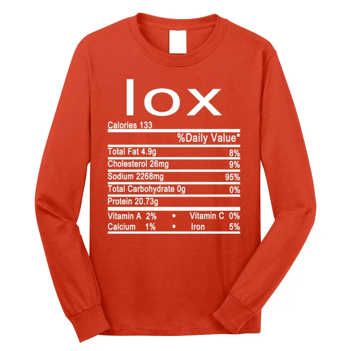 Lox Nutrition Facts Label Long Sleeve Shirt