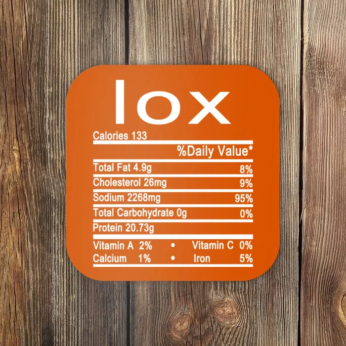 Lox Nutrition Facts Label Coaster