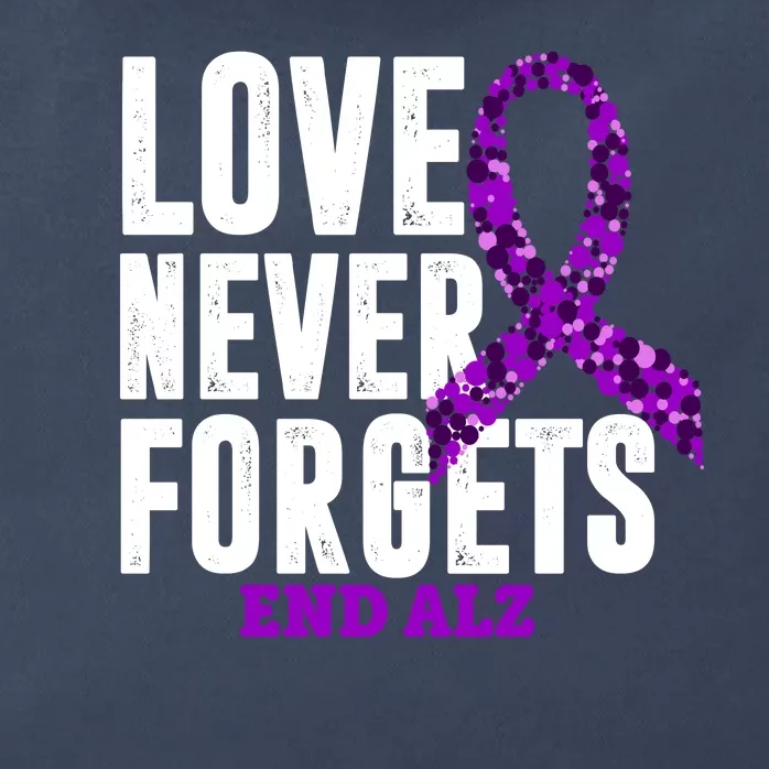 Love Never Forgets End Alzheimer Awareness Zip Tote Bag