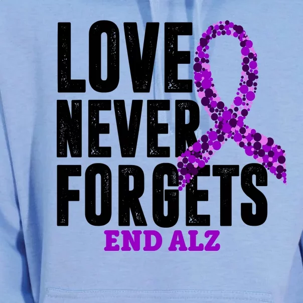 Love Never Forgets End Alzheimer Awareness Unisex Surf Hoodie