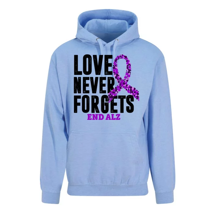 Love Never Forgets End Alzheimer Awareness Unisex Surf Hoodie