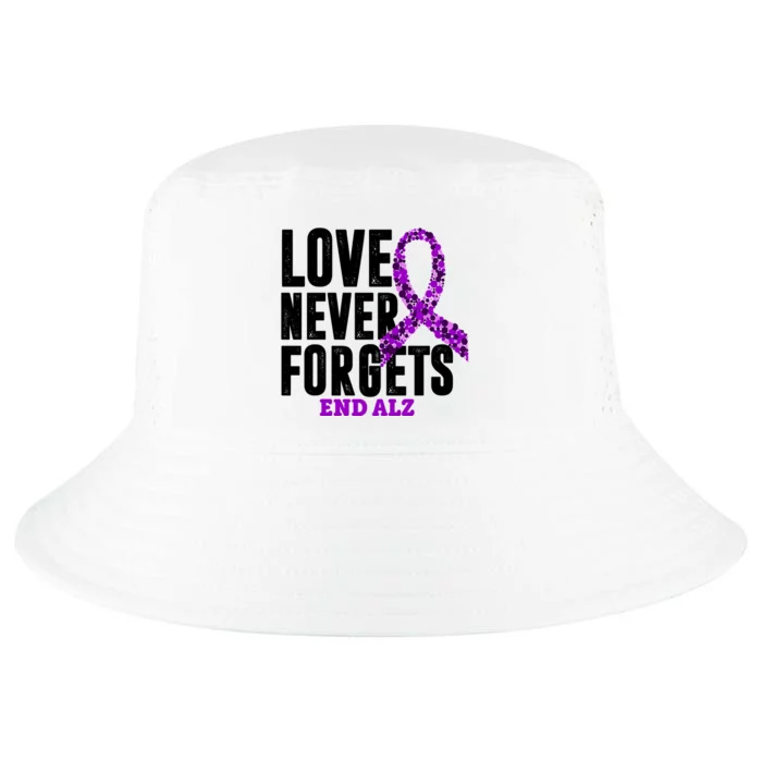 Love Never Forgets End Alzheimer Awareness Cool Comfort Performance Bucket Hat