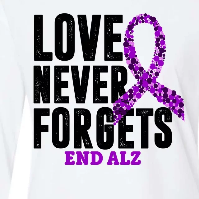 Love Never Forgets End Alzheimer Awareness Womens Cotton Relaxed Long Sleeve T-Shirt