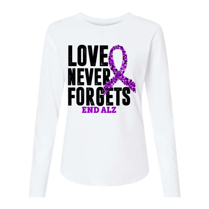 Love Never Forgets End Alzheimer Awareness Womens Cotton Relaxed Long Sleeve T-Shirt