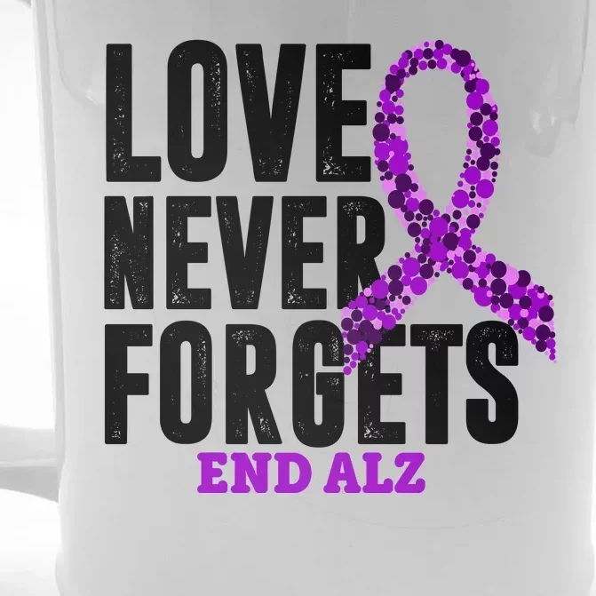 Love Never Forgets End Alzheimer Awareness Front & Back Beer Stein