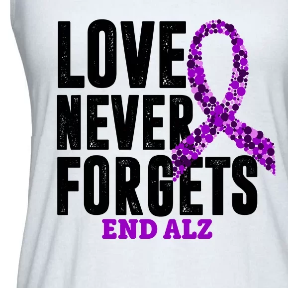 Love Never Forgets End Alzheimer Awareness Ladies Essential Flowy Tank