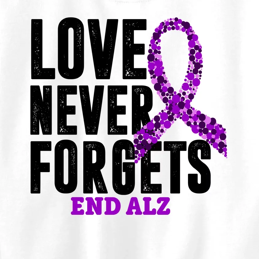 Love Never Forgets End Alzheimer Awareness Kids Sweatshirt