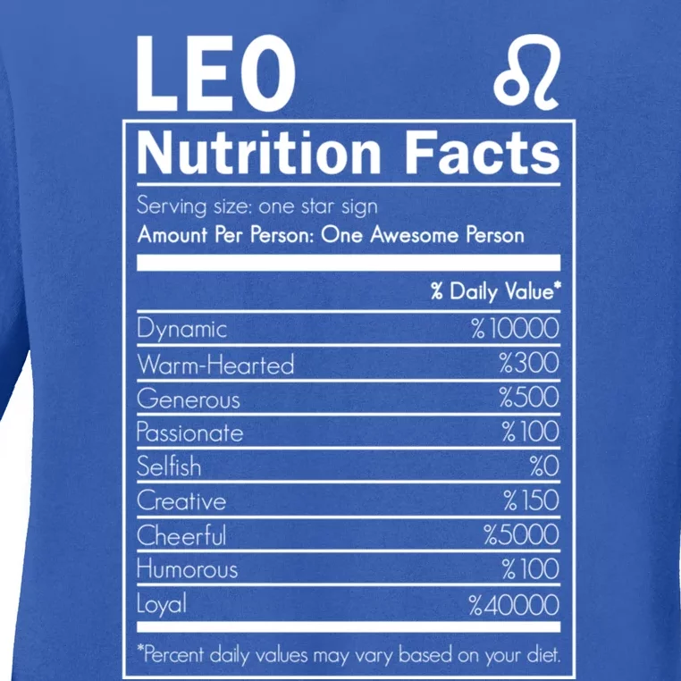 Leo Nutrition Facts Born In August And September Horoscopes Funny Gift Ladies Long Sleeve Shirt