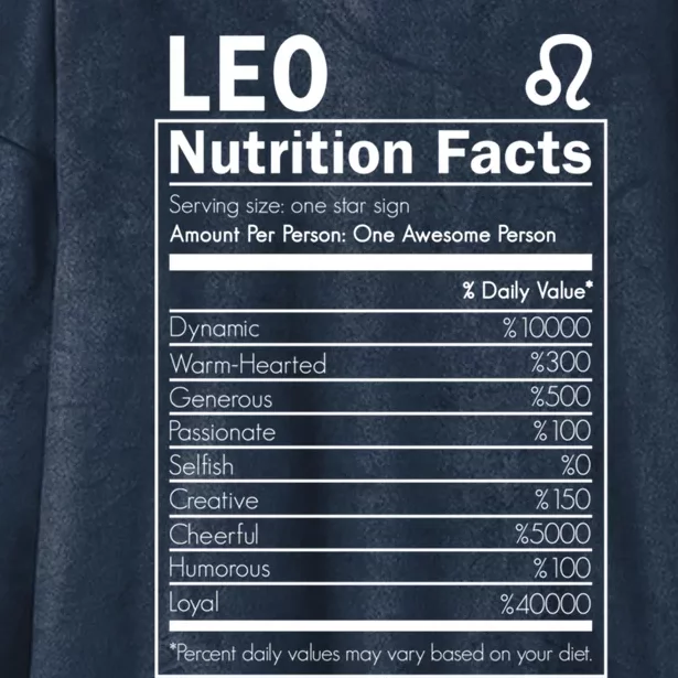 Leo Nutrition Facts Born In August And September Horoscopes Funny Gift Hooded Wearable Blanket