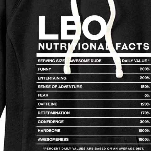 Leo Nutrition Facts Personalized Name Funny Friend Gift Women's Fleece Hoodie